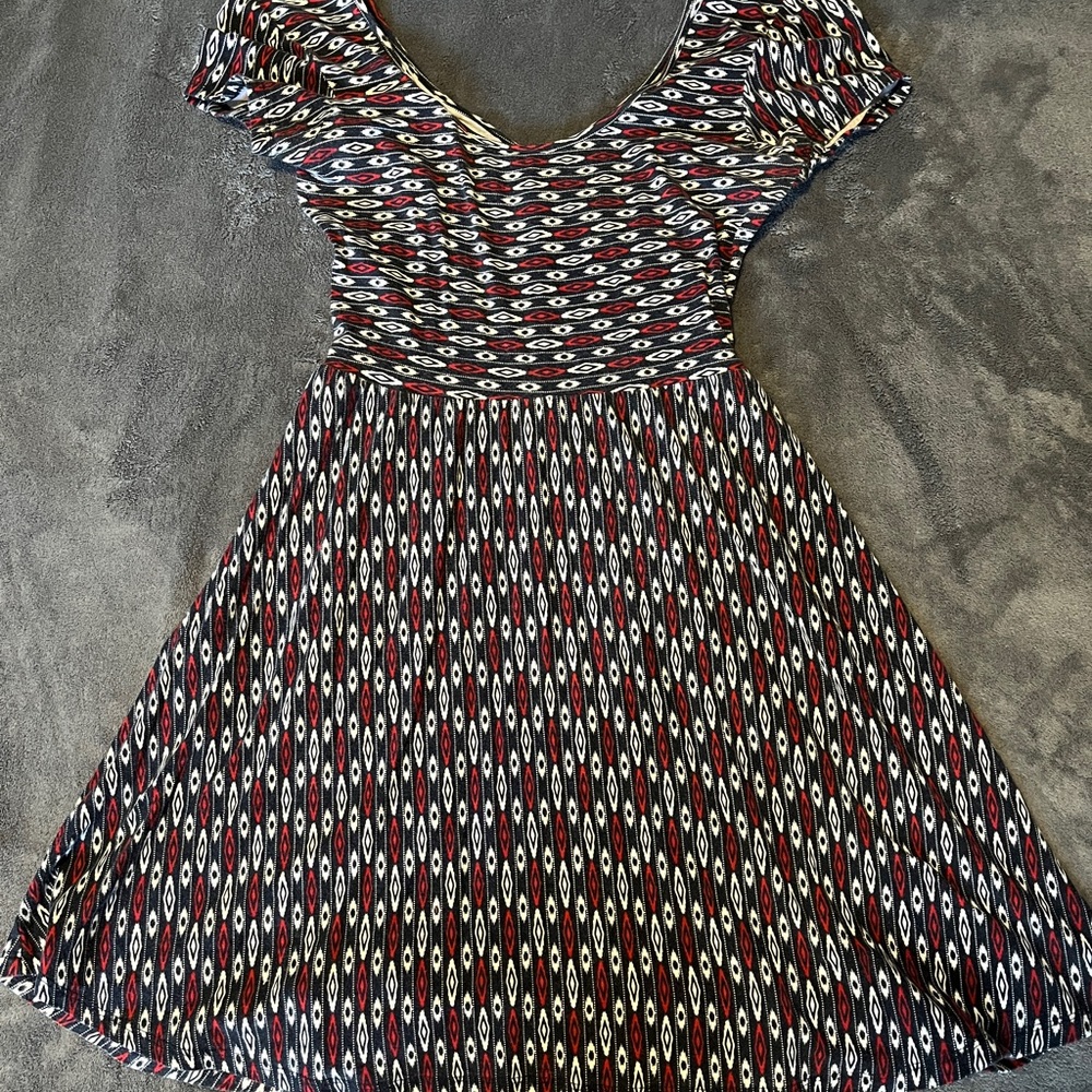 Black and Red Patterned Dress
